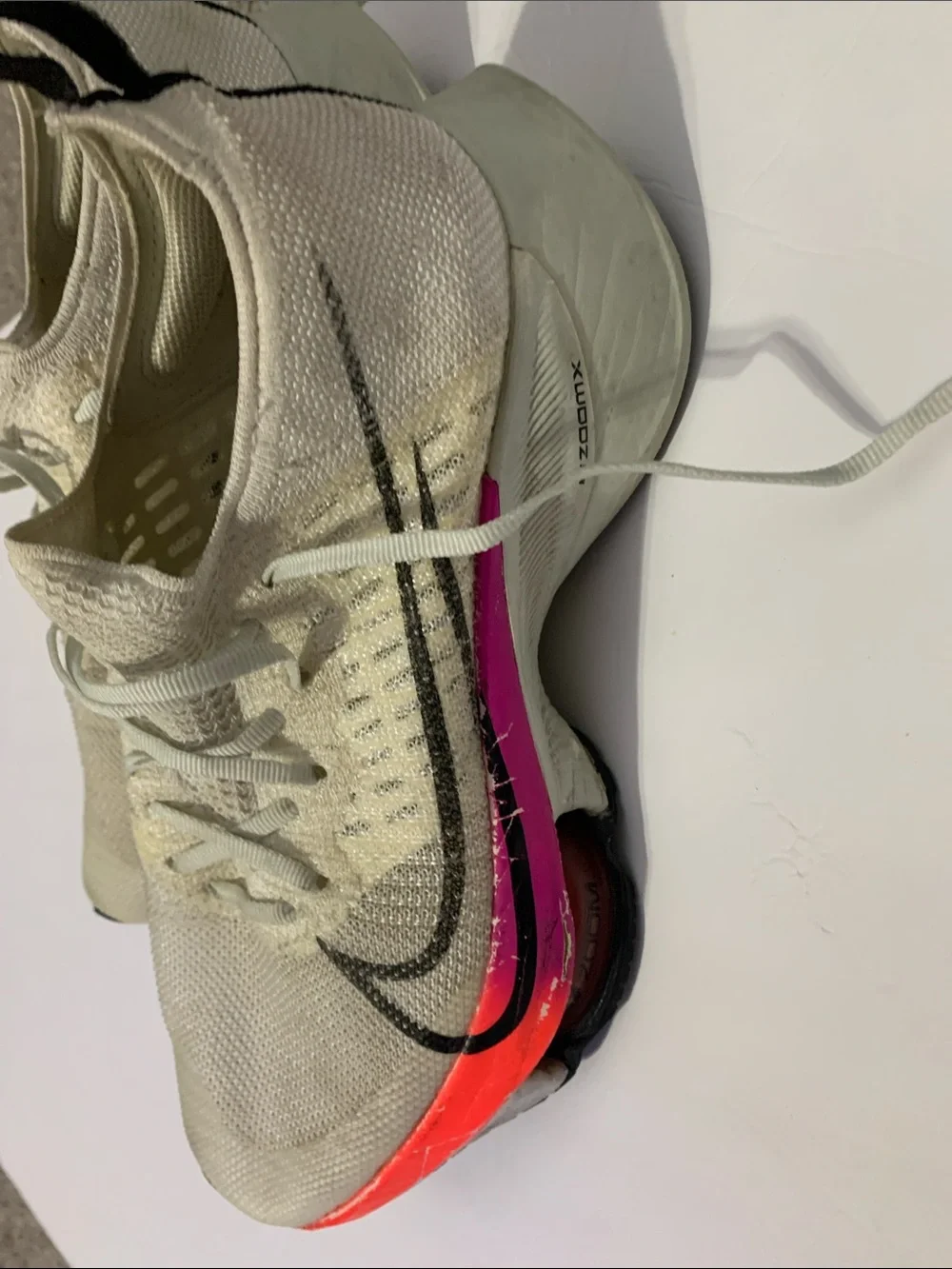 Nike running Knit Women's Running Sneakers with Multicolor Sole worn clean